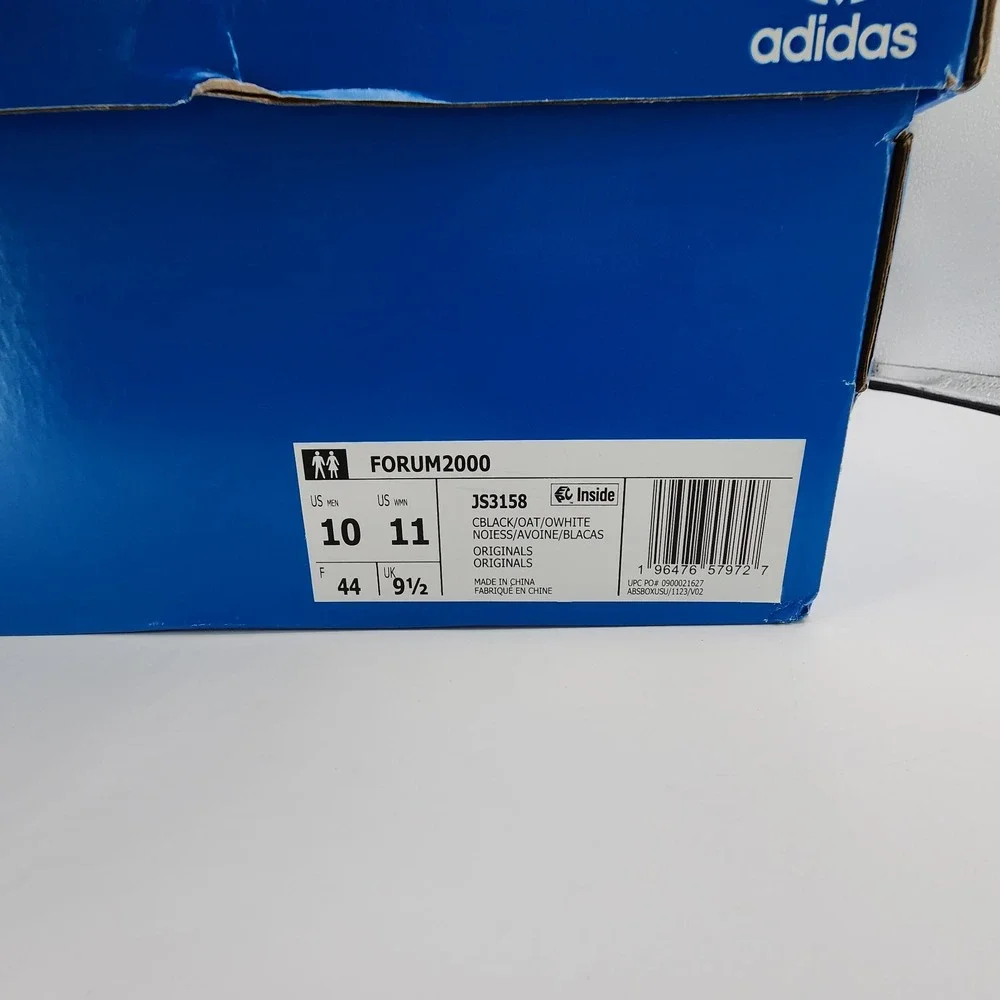 Adidas Originals Forum 2000 Shoes Mens 10 Black Oat Off White Leather NEW‎